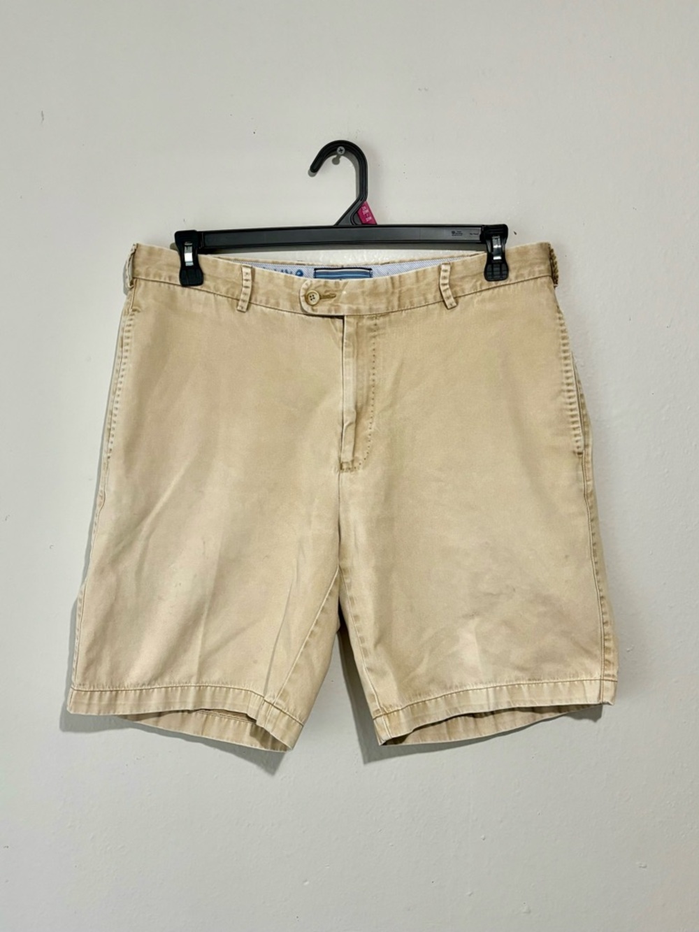 Peter Millar Flat Front Pima Cotton Shorts Men's Size 35 Washed Khaki